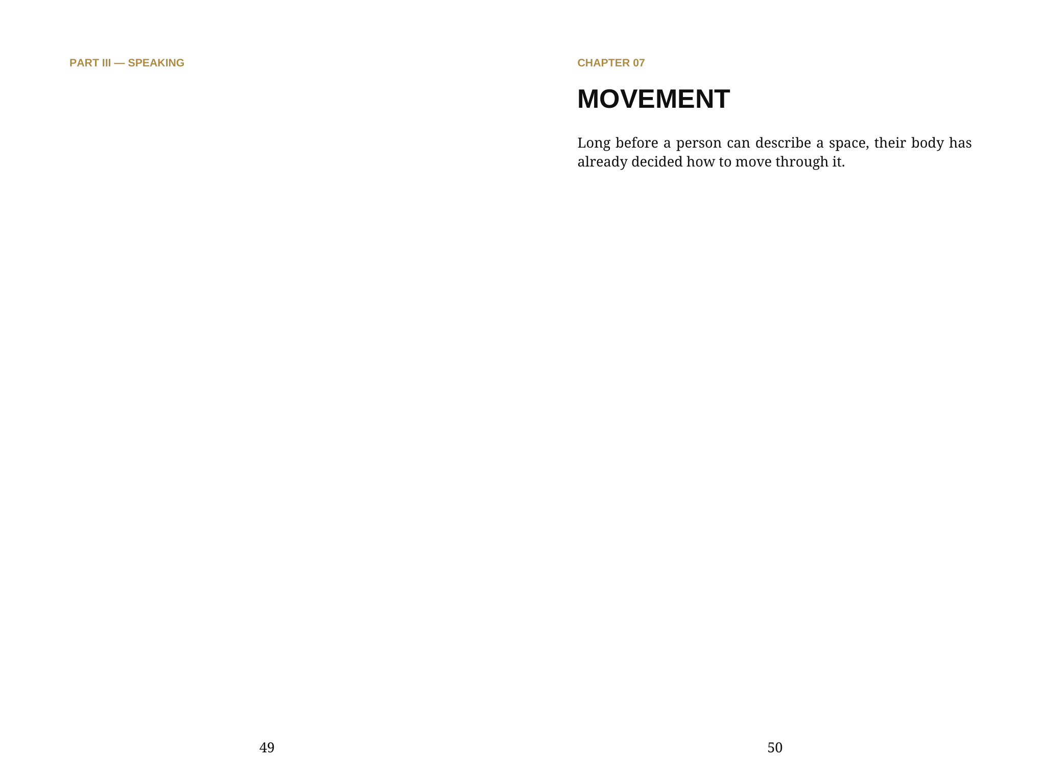 Interior spread on movement from The BlackBook Foundation