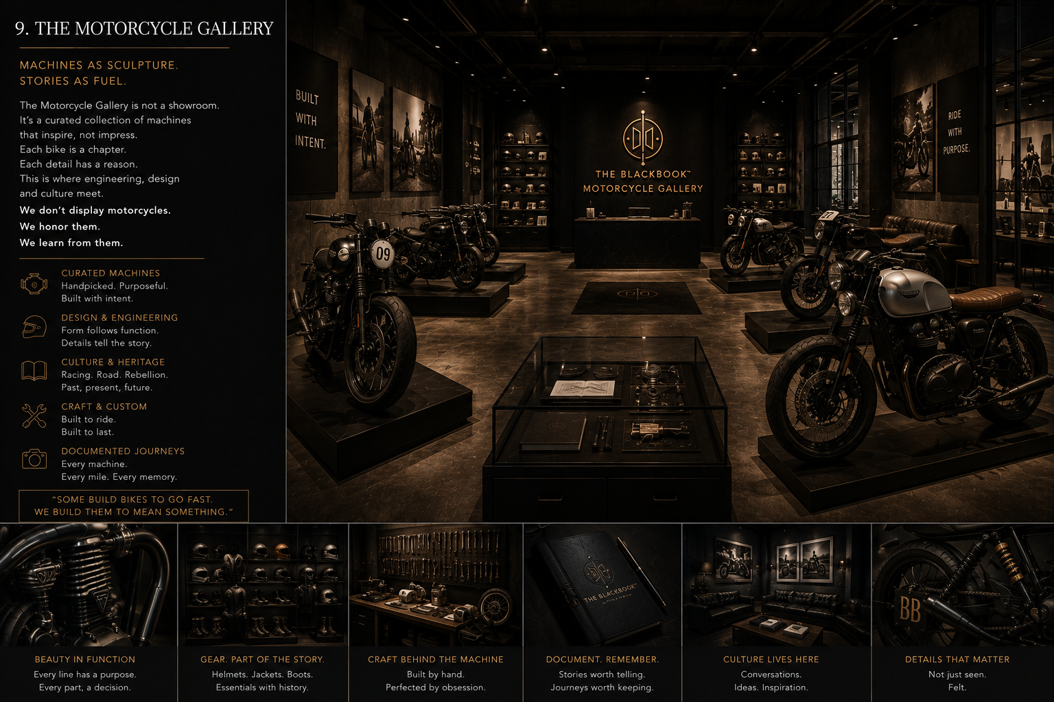 Motorcycle gallery inside the store