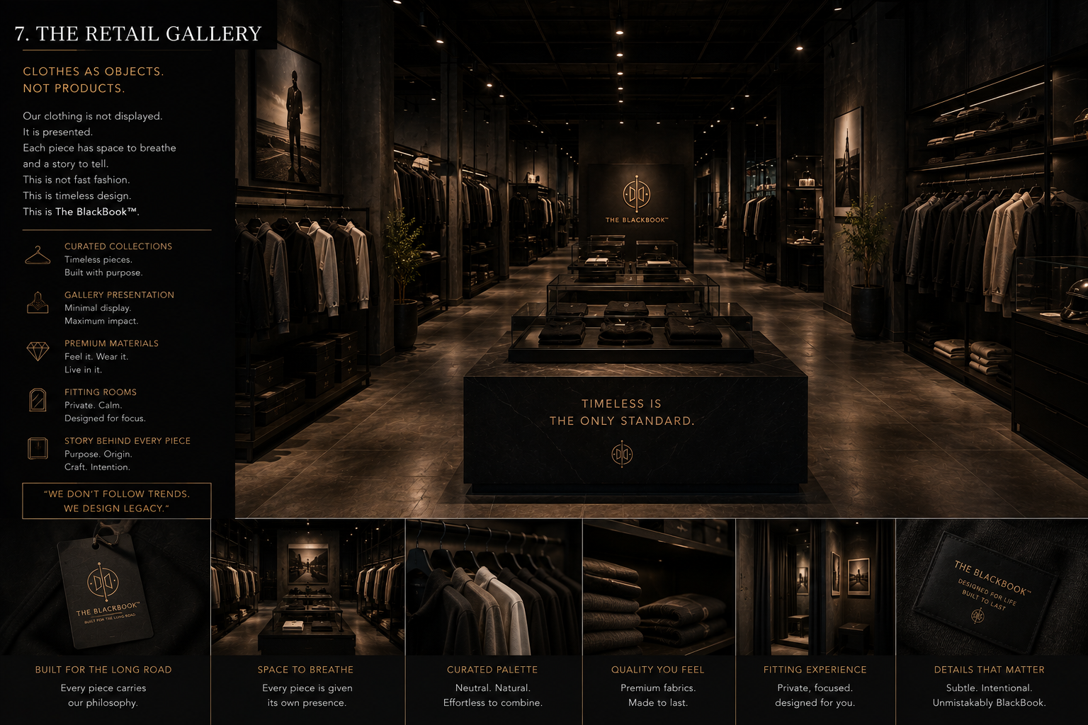 Retail gallery presenting objects as exhibits