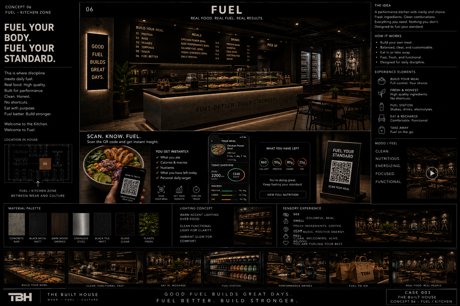 Open kitchen with build-your-meal counter