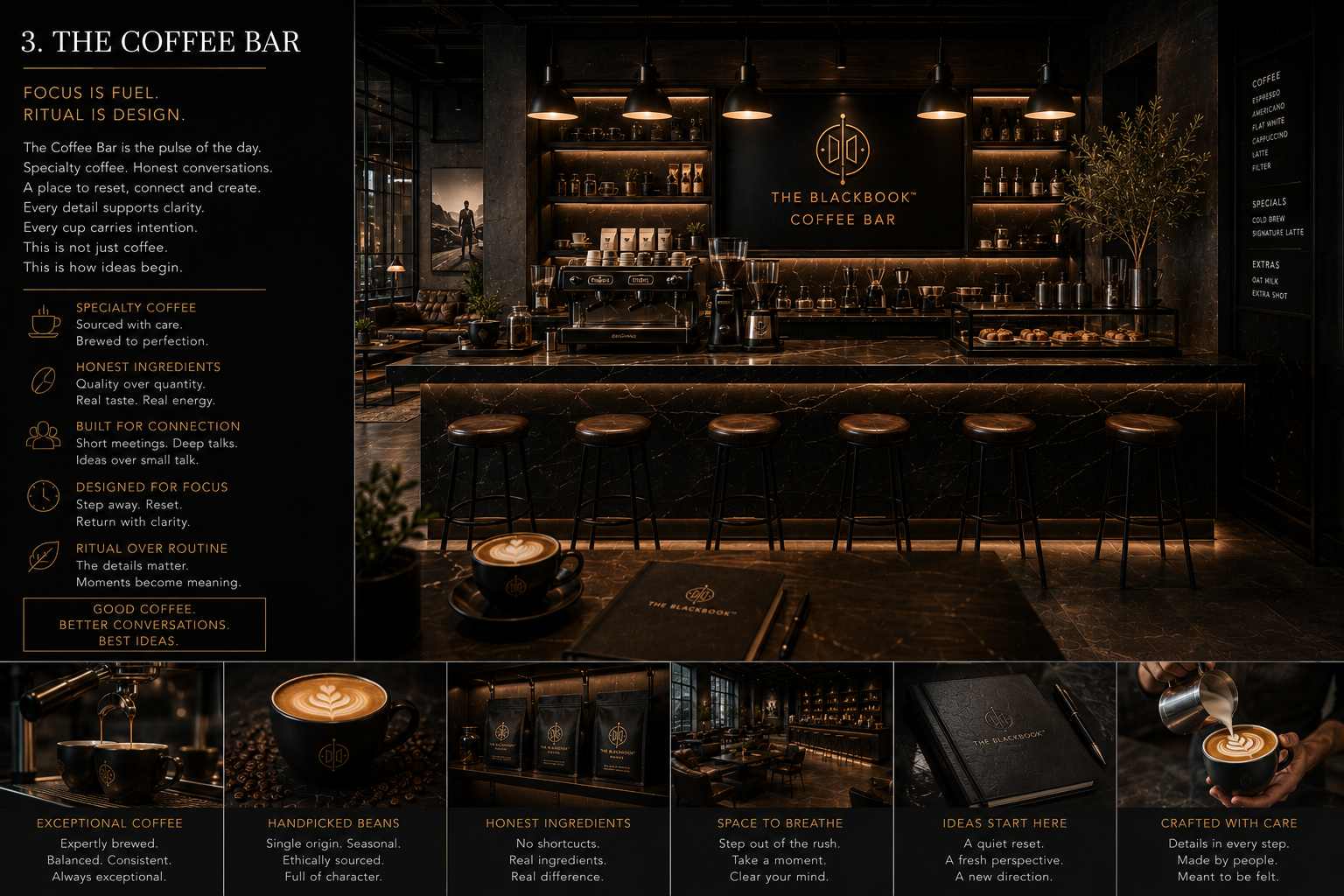 Coffee bar inside The BlackBook Store