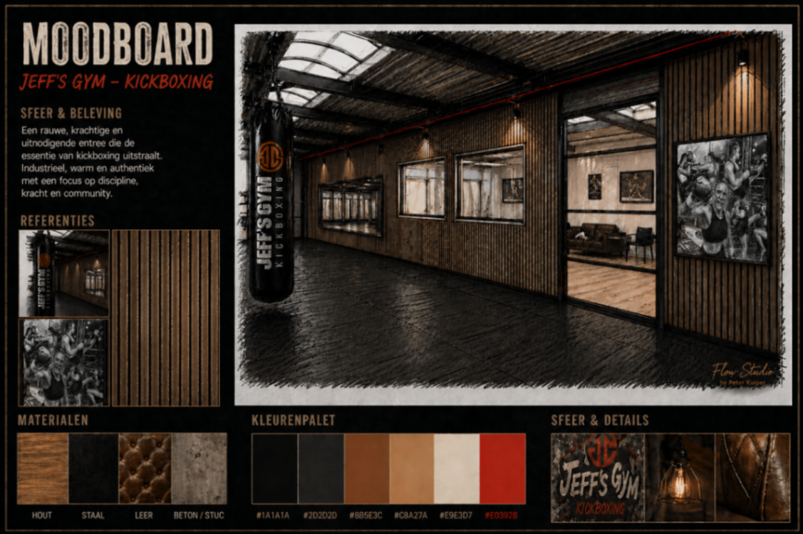 Moodboard for the kickboxing training space